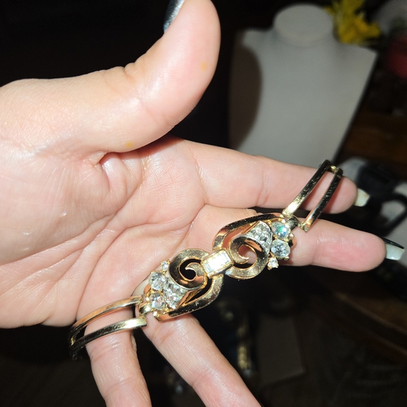 Superb Trifari Vintage 1960s Designer Diamante Bracelet (Book Piece) - Picture 5 of 10